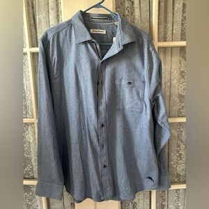 Tommy Bahama Casual Blue Button Down Shirt Sz L